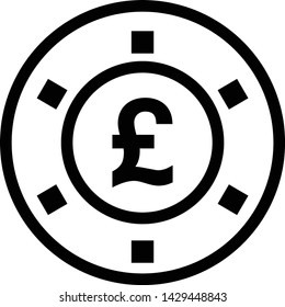 vector illustration of  British pound chip 
