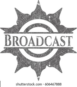Vector Illustration of Broadcast chalkboard emblem