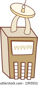 Ilustración vectorial de una televisión de radiodifusión