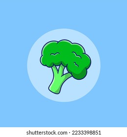 Vector illustration of a broccoli cartoon 