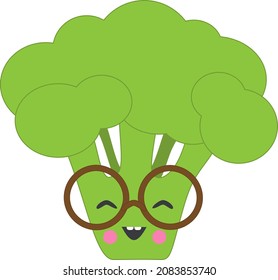 Vector illustration of broccoli in cartoon style