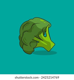 Vector illustration of broccoli cartoon vegetable, vegetarian 