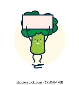 Vector illustration broccoli character mascot isolated on white background, 