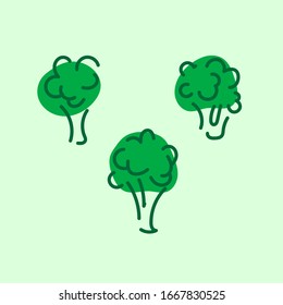 Ilustración vectorial de las piezas de brócoli