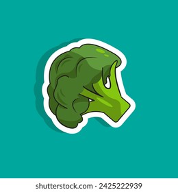 Vector illustration of broccoli sticker