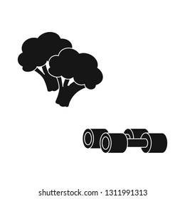 Vector illustration of broccoli  and vegetable icon. Set of broccoli  and green vector icon for stock.