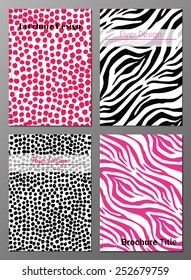 Vector illustration of brochure, booklet, annual report or flyer covers design templates with colorful minimalistic backgrounds