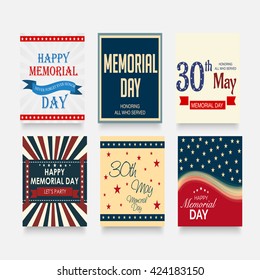 Vector illustration of a brochure for Happy Memorial Day.