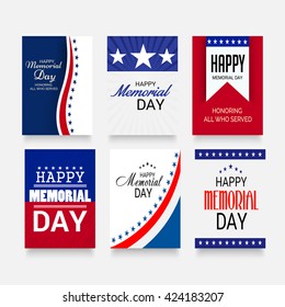 Vector illustration of a brochure for Happy Memorial Day.