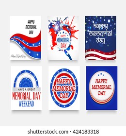 Vector illustration of a brochure for Happy Memorial Day.