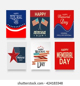 Vector illustration of a brochure for Happy Memorial Day.