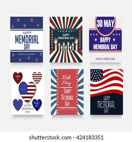 Vector illustration of a brochure for Happy Memorial Day.