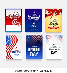 Vector illustration of a brochure for Happy Memorial Day.