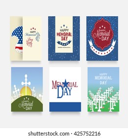Vector illustration of a brochure for Happy Memorial Day.