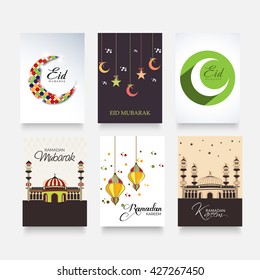 Vector illustration of a brochure set for Ramadan kareem.