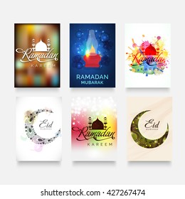 Vector illustration of a brochure set for Ramadan kareem.