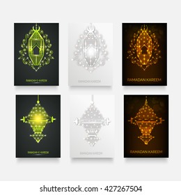 Vector illustration of a brochure set for Ramadan kareem.
