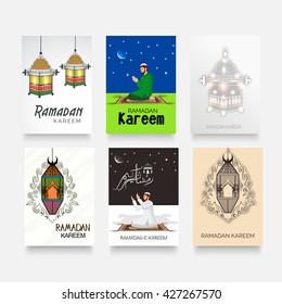 Vector illustration of a brochure set for Ramadan kareem.