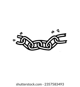 vector illustration of broken chain concept