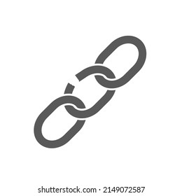 vector illustration of broken chain template icon.