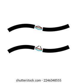 vector illustration of a broken, chipped cable