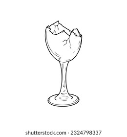 vector illustration of broken drink glass concept