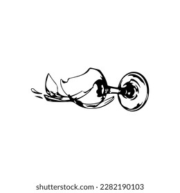 vector illustration of broken drinking glass