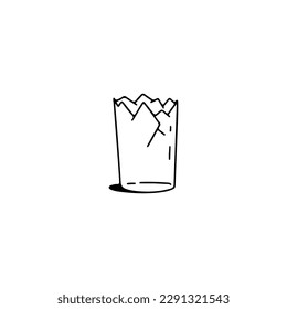 vector illustration of broken drinking glass