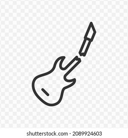 Vector Illustration Of Broken Guitar Icon In Dark Color And Transparent Background(png).