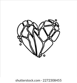 vector illustration of broken heart