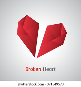 vector illustration of a broken heart