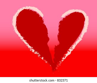 Vector illustration of broken heart