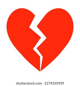 Vector illustration of the broken heart cartoon