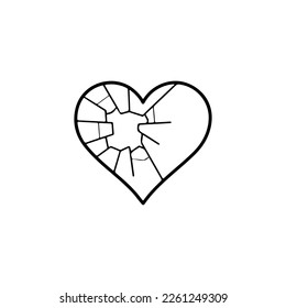 vector illustration of broken heart concept