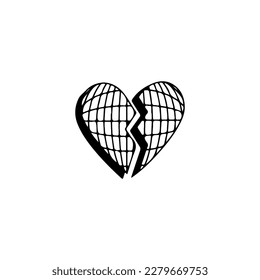 vector illustration of broken heart concept