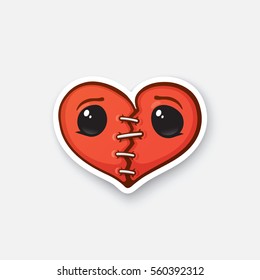 Vector Illustration Broken Heart Eyes Crack Stock Vector (Royalty Free ...