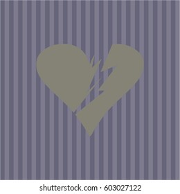 Vector Illustration Of Broken heart vector icon Light Gray Color
