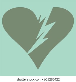 Vector Illustration of Broken heart icon in green color
