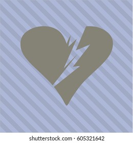 Vector Illustration of Broken heart icon in grey color
