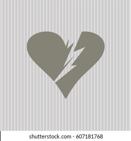 Vector illustration of Broken heart vector icon
