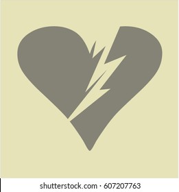 Vector illustration of broken heart icon vector symbol flat eps jpg app web
