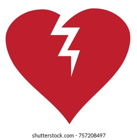 vector illustration of a broken heart icon, symbol isolated on white background. flat icon. love symbol.