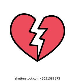 vector illustration of a broken heart isolated on white background