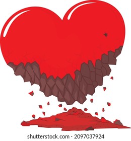 símbolo de corazón roto de ilustración vectorial