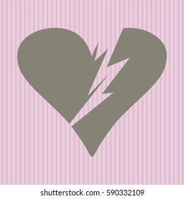 Vector illustration of Broken heart symbol in Grey  color
