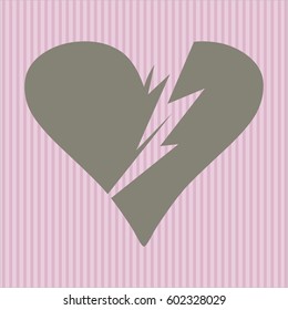 Vector illustration of Broken heart vector symbol
