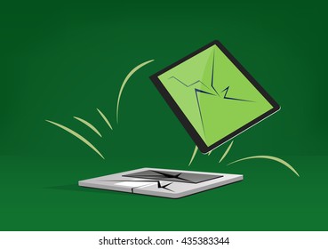 vector illustration, broken laptop
