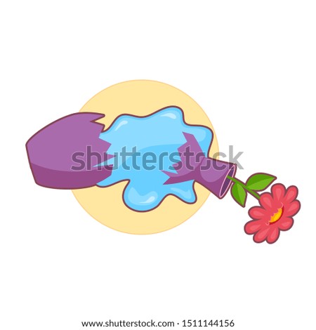 Vector illustration of broken purple vase with flower in it  Stock photo © 