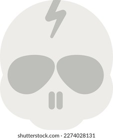 Vector illustration of a broken skull. Skull fracture. Decorations for Halloween. Terror.