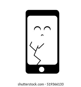 Vector illustration of a broken smart phone icon